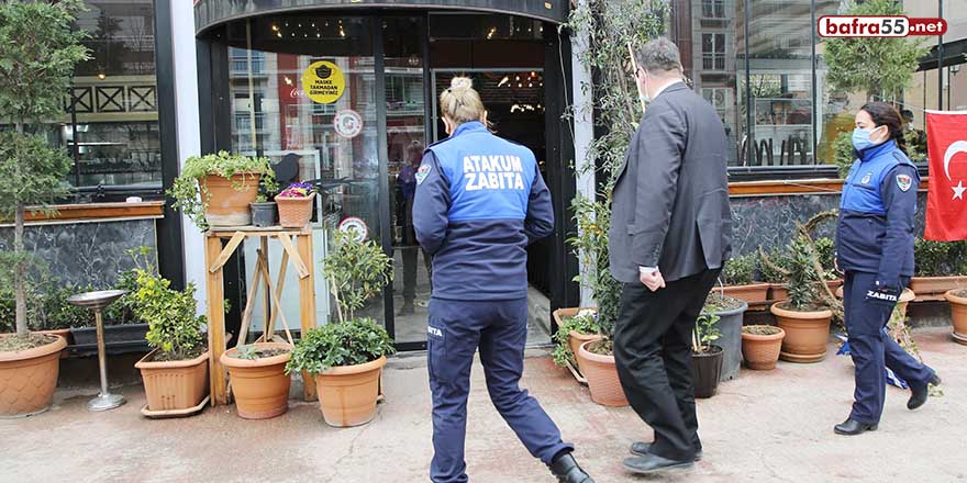 Atakum'da restoran ve kafelere tedbir denetimi