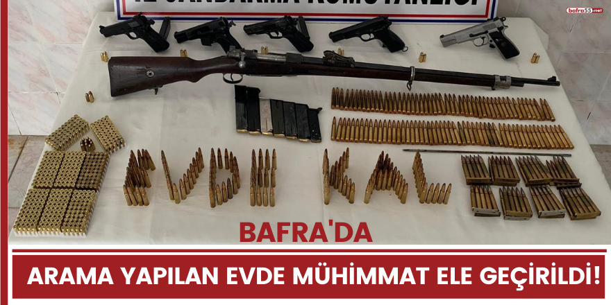 Bafra'da Arama Yapılan Evde Mühimmat Ele Geçirildi!