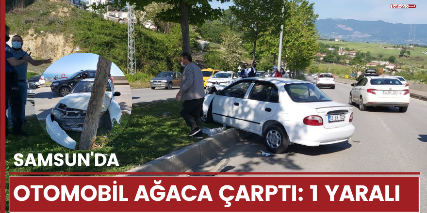 Samsun'da otomobil ağaca çarptı: 1 yaralı