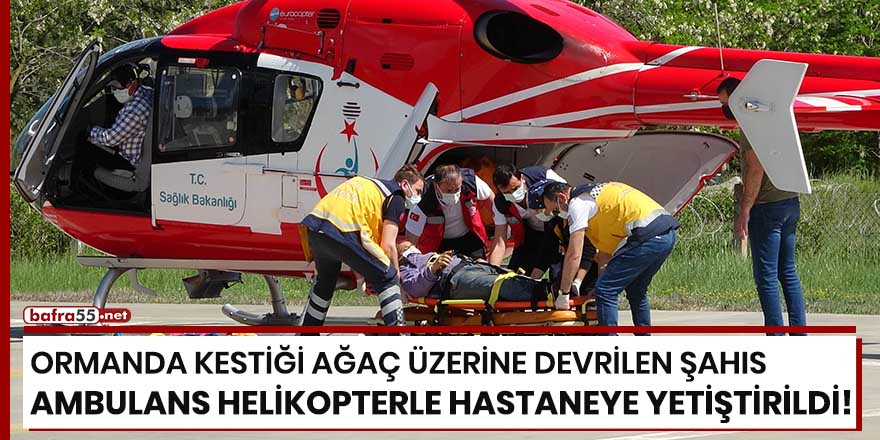 Ormanda kestiği ağaç üzerine düşen şahıs ambulans helikopterle hastaneye yetiştirildi!