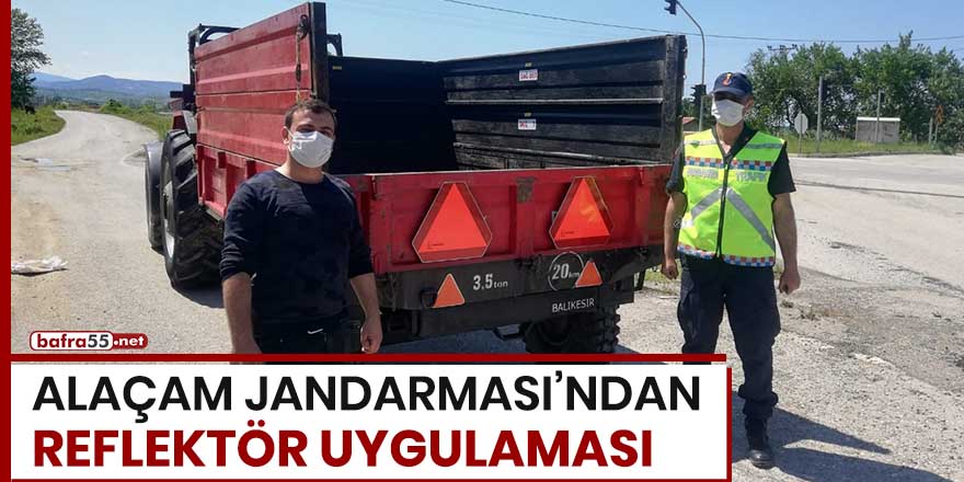 Alaçam Jandarması'ndan reflektör uygulaması