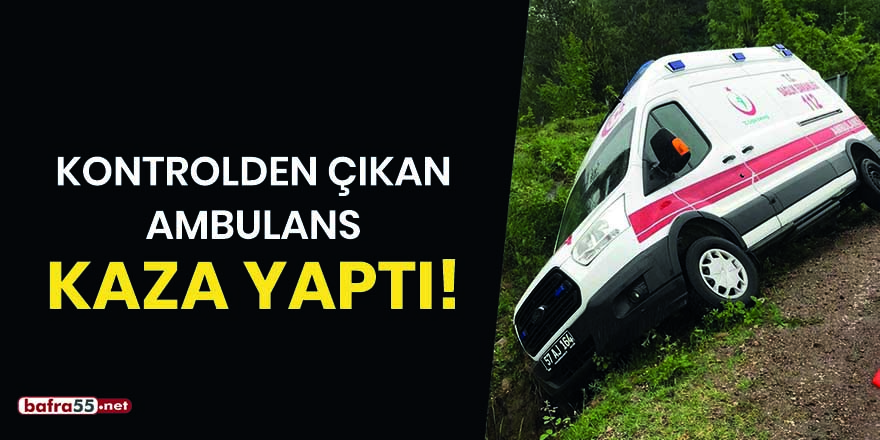 Kontrolden çıkan ambulans kaza yaptı!