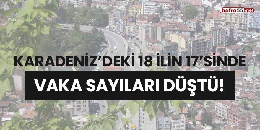 Karadeniz’deki 18 ilin 17’sinde vaka sayıları düştü