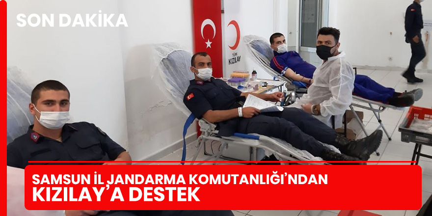 Samsun İl Jandarma Komutanlığı’ndan Kızılay’a destek