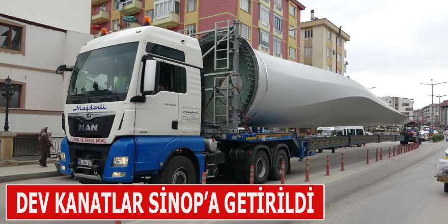 Dev rüzgar türbini kanatları Sinop'a getirildi