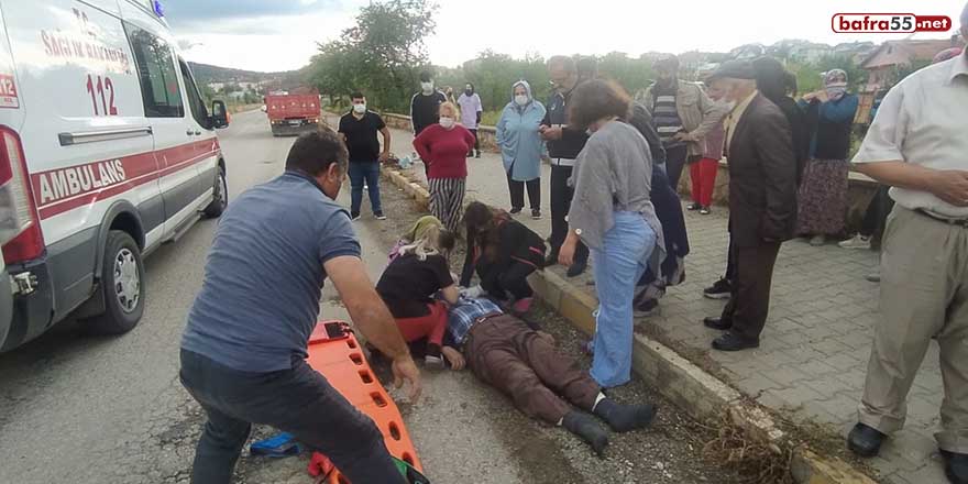 Bisikletiyle evine giderken otomobilin çarptığı şahıs ağır yaralandı