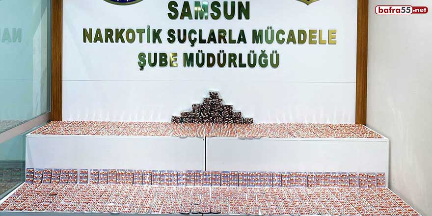 Samsun'da 7 bin 756 adet uyuşturucu hap ele geçti!