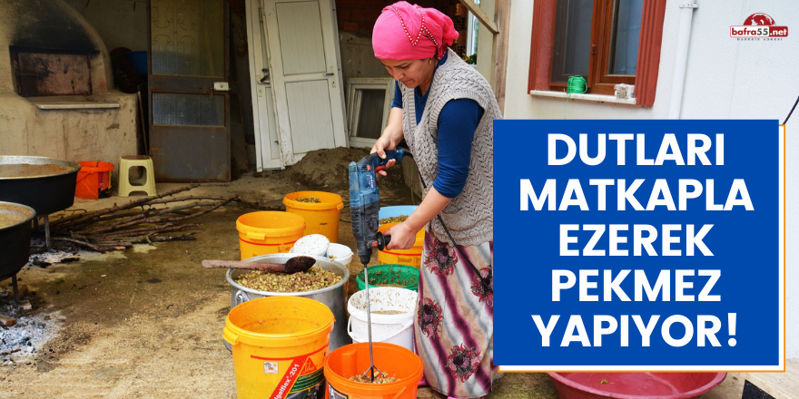 Dutları matkapla ezerek pekmez yapıyor!