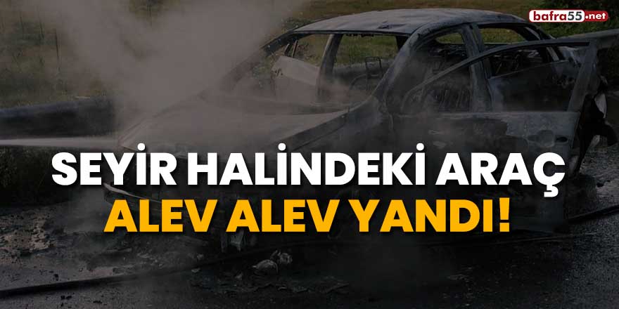 Seyir halindeki araç alev alev yandı!