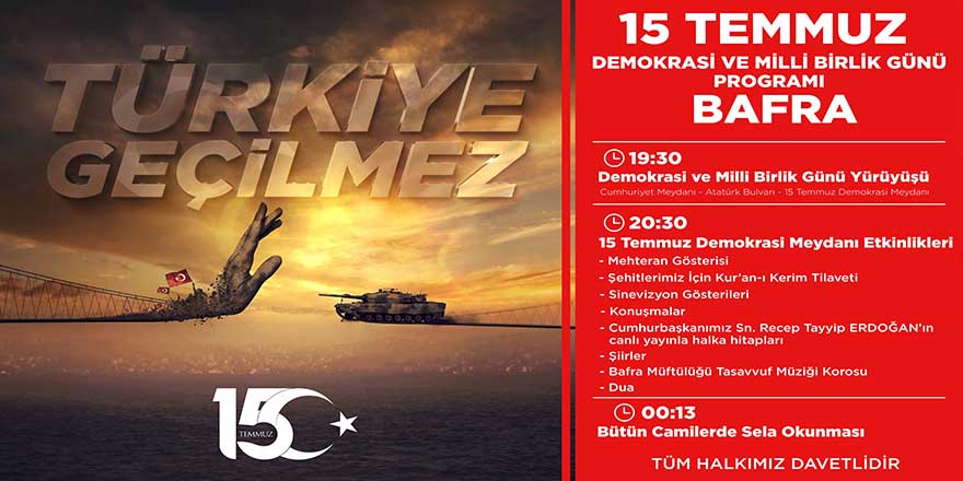 Başkan Kılıç'ın 15 Temmuz Demokrasi Ve Milli Birlik Günü mesajı