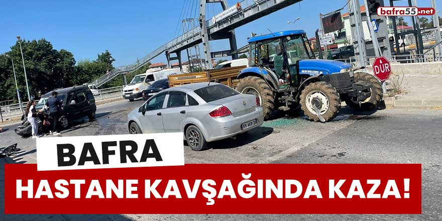 Bafra hastane kavşağında kaza!