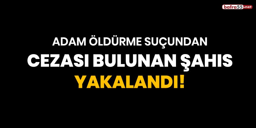 Adam öldürme suçundan cezası bulunan şahıs yakalandı!