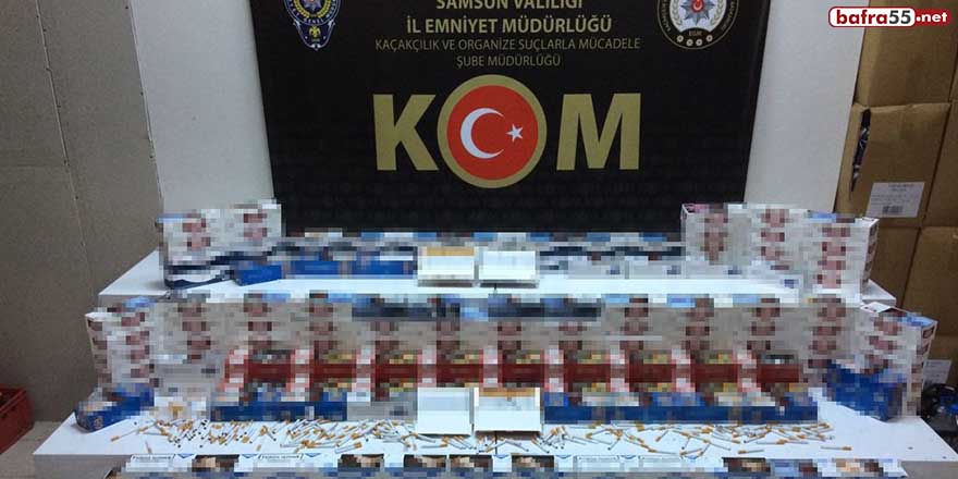 Samsun'da 46 bin 600 dal kaçak makaron ele geçirildi: 4 gözaltı