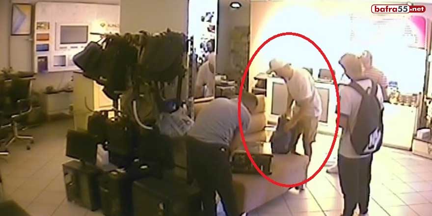 Samsun'da iş yeri sahibi kızının çantasını çalan hırsıza seslendi!