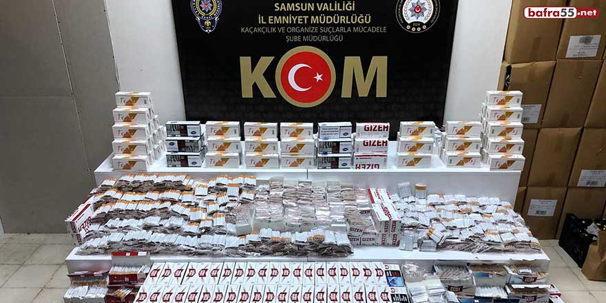 Samsun'da kaçak makaron ve tütün operasyonu