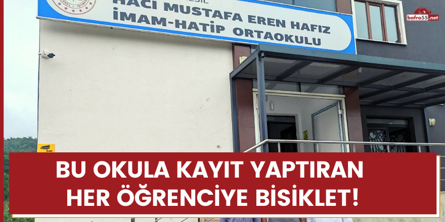 Bu okula kayıt yaptıran her öğrenciye bisiklet!