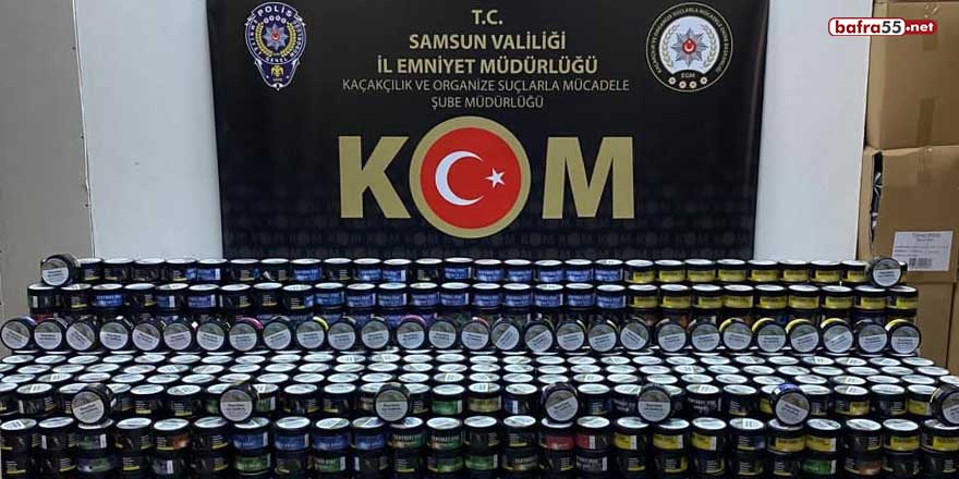 Samsun'da bin 181 kutu kaçak nargile tütünü ele geçirildi