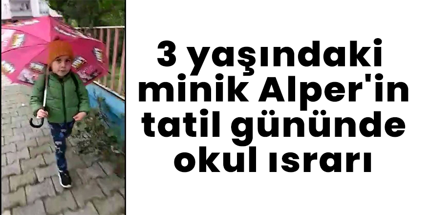 3 yaşındaki minik Alper'in tatil gününde okul ısrarı