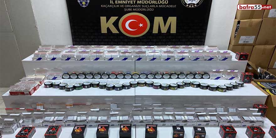 Samsun'da 14 bin 600 adet dolu makaron ele geçirildi