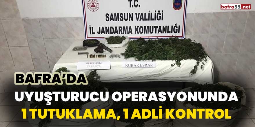 Bafra'da uyuşturucu operasyonunda 1 tutuklama, 1 adli kontrol