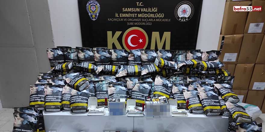 Samsun'da 7 bin 600 adet kaçak makaron ve 93 kilo tütün ele geçti