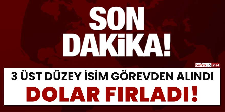 3 üst düzey isim görevden alındı, dolar fırladı!