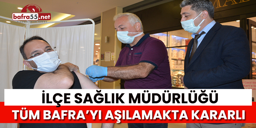 Bafra'da AVM'ye gelenlere Aşı Yapıldı