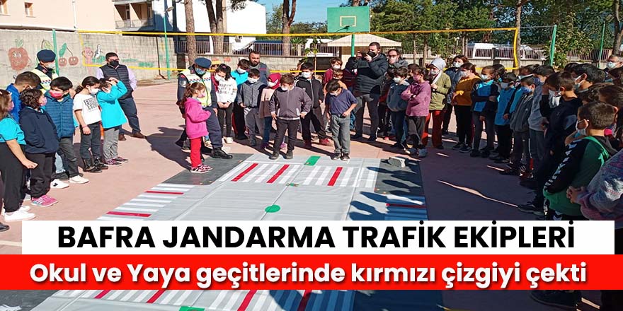 Bafra’da Öğrencilere jandarma tarafından trafik eğitimi verildi