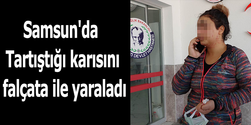 Tartıştığı karısını falçata ile yaraladı