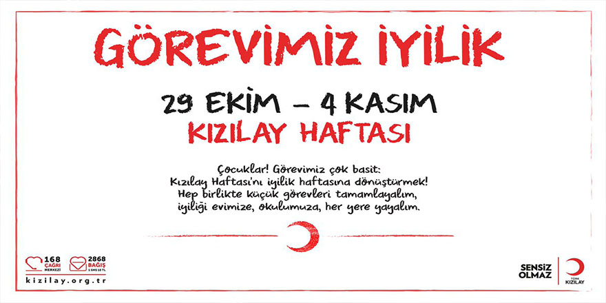 29 Ekim - 4 Kasım Kızılay Haftası Başlıyor