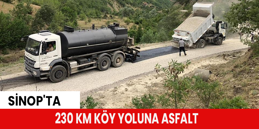 Sinop'ta 230 km köy yoluna asfalt