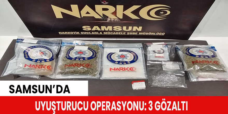 Samsun'da uyuşturucu operasyonu: 3 gözaltı