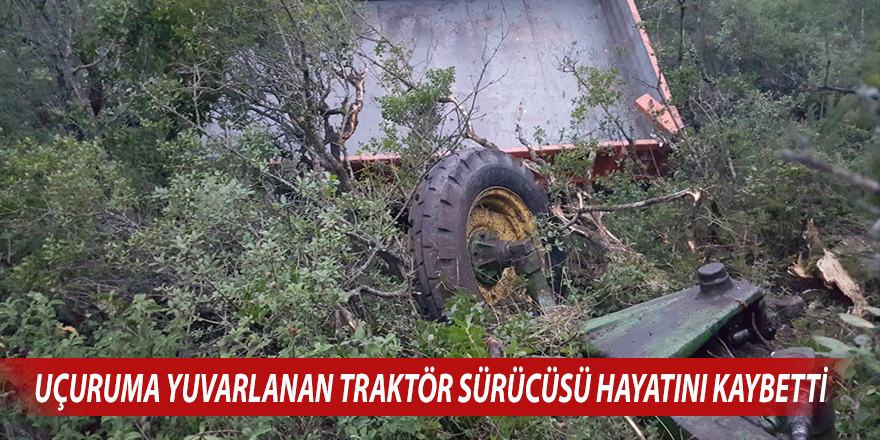 Uçuruma yuvarlanan traktör sürücüsü hayatını kaybetti