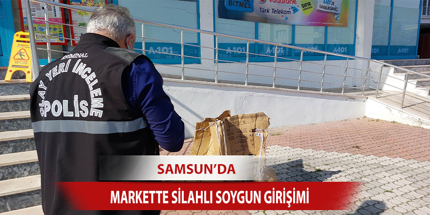 Markette silahlı soygun girişimi