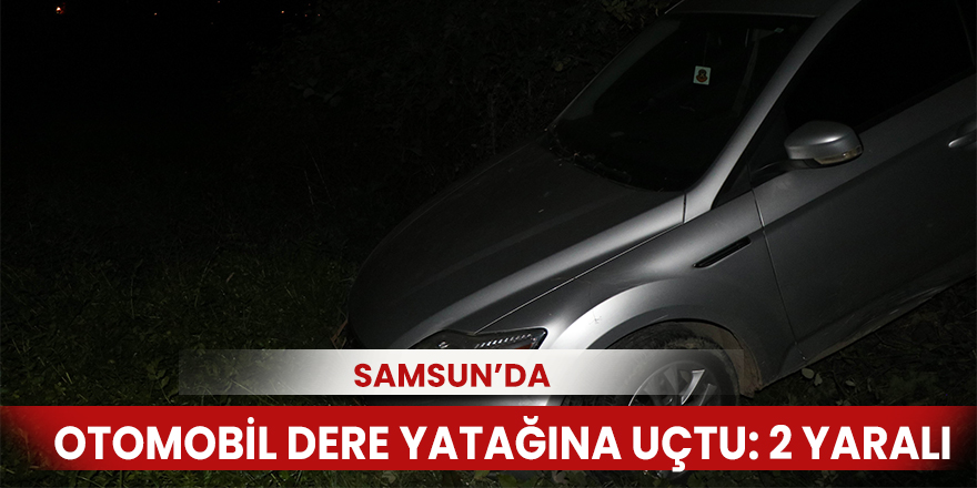 Otomobil dere yatağına uçtu: 2 yaralı