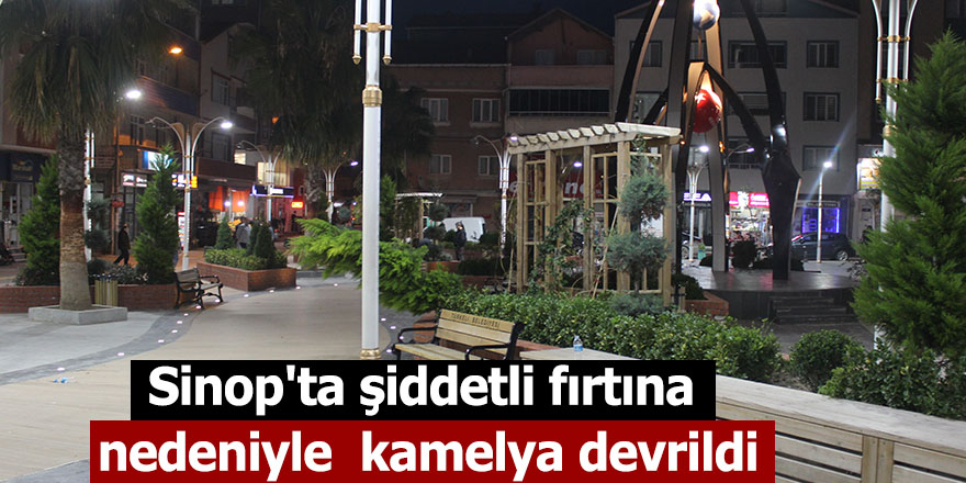 Sinop'ta şiddetli fırtına nedeniyle kamelya devrildi