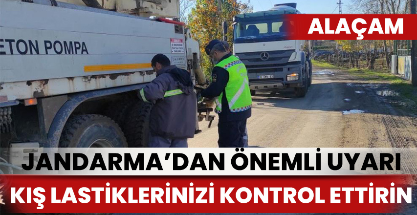 Jandarmadan kış lastiği uygulaması