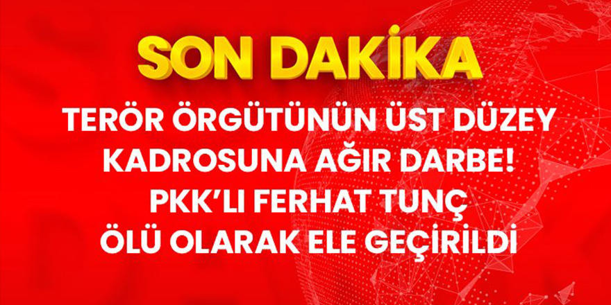 PKK'nın sözde Gap-Rıha eyalet sorumlusu Ferhat Tunç, Şanlıurfa'da öldürüldü