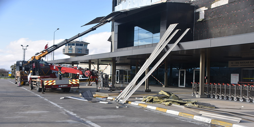 Sinop Havalimanı'nda onarım çalışmaları devam ediyor