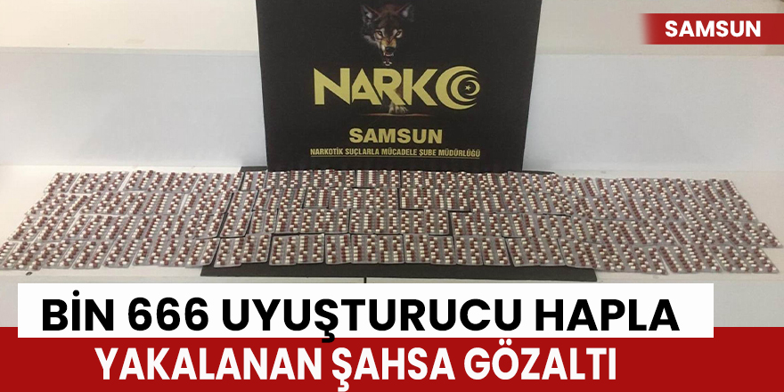 Samsun'da bin 666 uyuşturucu hapla yakalanan şahsa gözaltı