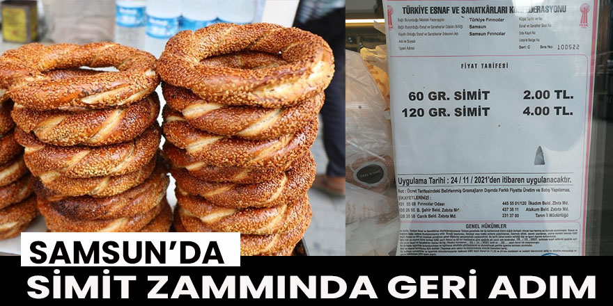 Samsun'da simit zammında geri adım