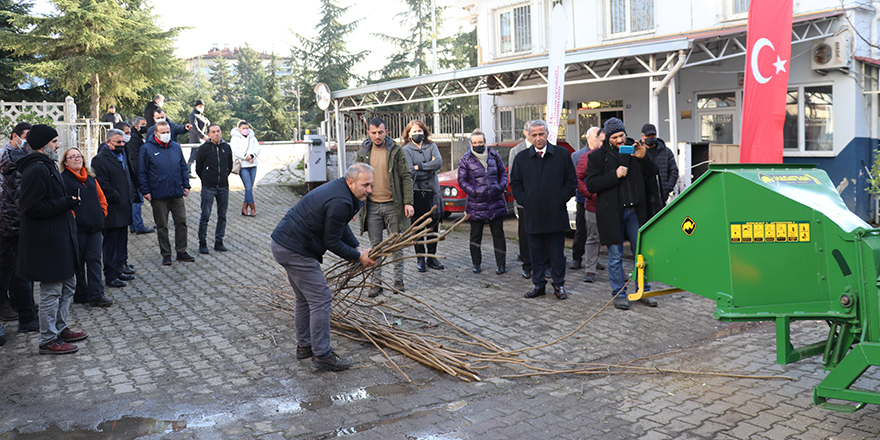 Terme’de fındık dal öğütme makinesi teslimi