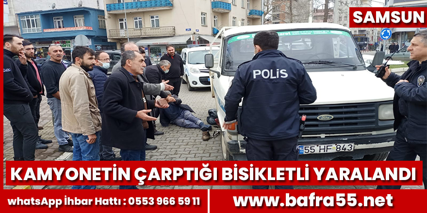 Kamyonetin çarptığı bisikletli yaralandı