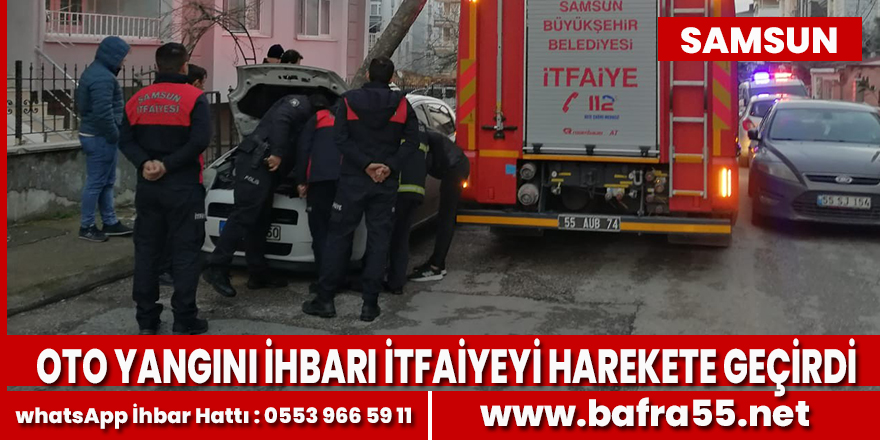 Oto yangını ihbarı itfaiyeyi harekete geçirdi