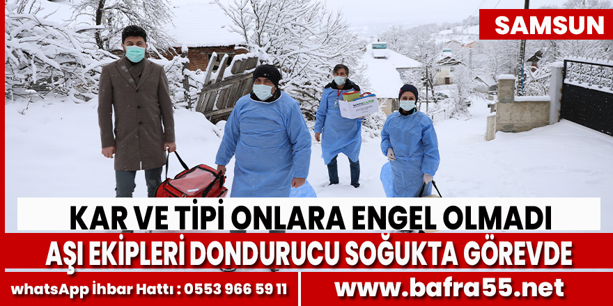 Aşı ekipleri dondurucu soğukta görevde