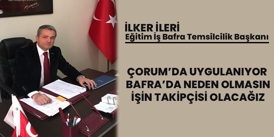  Eğitim İş Bafra Temsilcilik Başkanı İlker İleri Basın açıklaması