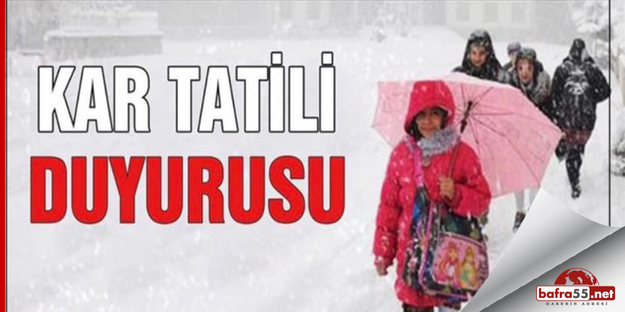 Sinop’ta tüm okullara 1 gün kar tatili