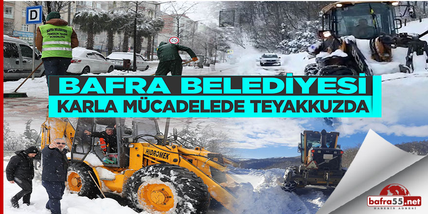 Bafra Belediyesi Karla Mücadelede Teyakkuzda