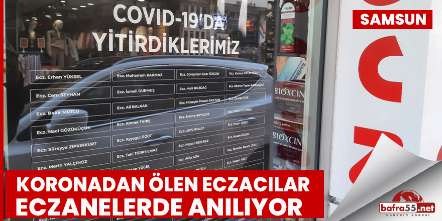 Samsun'da koronadan ölen eczacılar, eczanelerde anılıyor