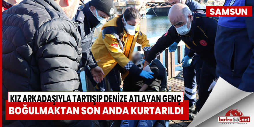 Kız arkadaşıyla tartışıp denize atlayan genç boğulmaktan son anda kurtarıldı